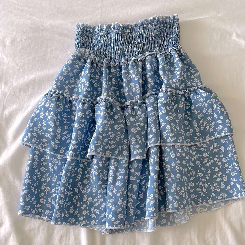 Shein Blue Floral Skirt